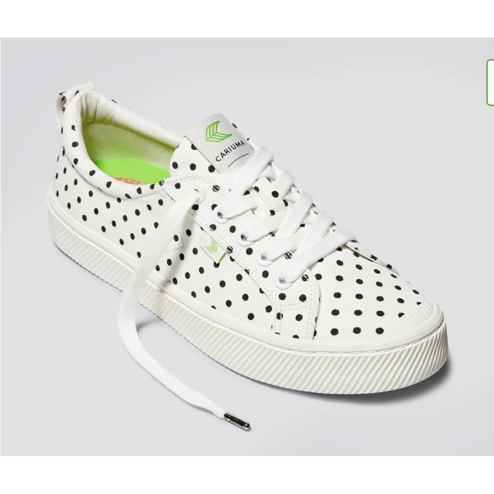 CARIUMA White Polka Dots Canvas OCA LOW Sneakers Size 8.5W /7Men